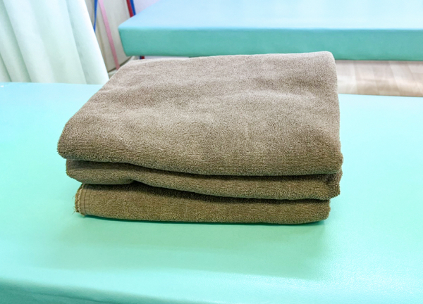 清潔なタオルをご用意してます。