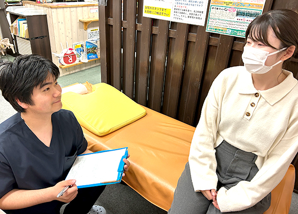 たいよう鍼灸整骨院　枚方公園院(施術前には丁寧にカウンセリグいたします。)