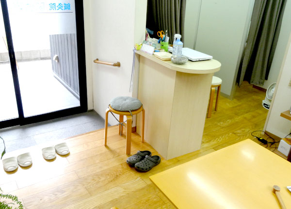 入口、受付です。