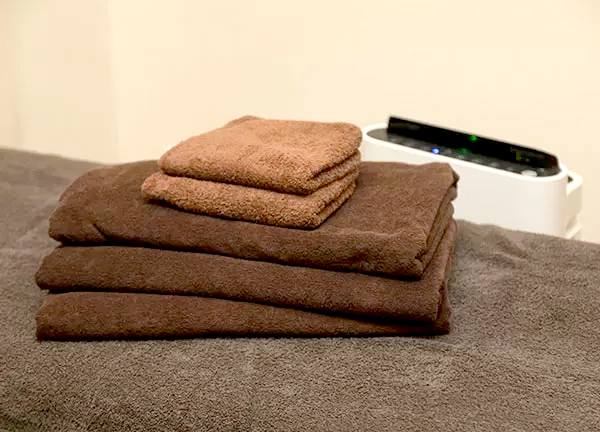 こころ整体院　大通院(施術に使用するタオルは毎回変えており、清潔感を保っています。)