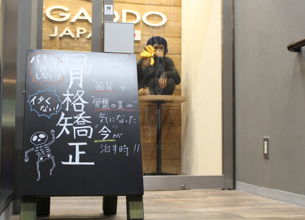 Ｉｃｈｉｇａｙａの鍼灸整骨院(骨格矯正の看板が店頭に置いてあります！)