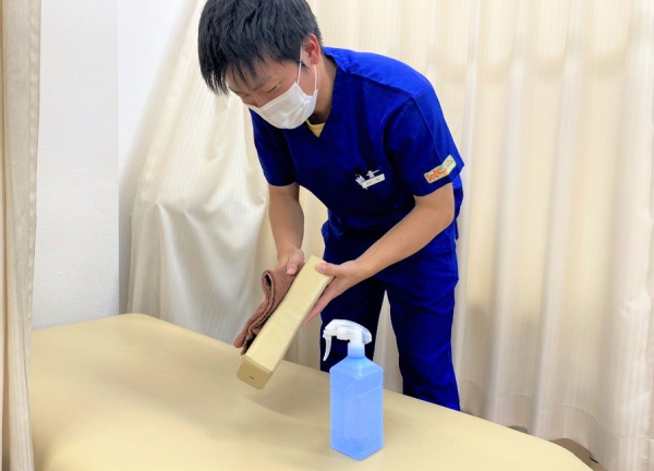 西所沢バランス接骨院(ウイルス予防対策〇施術ごとにアルコール消毒を実施しております。)