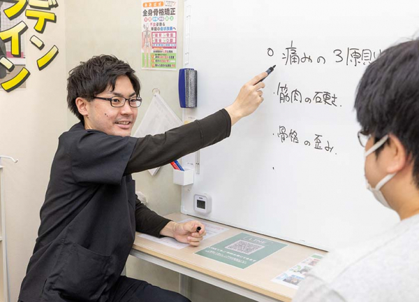 栄町あおば整骨院(ホワイトボードを使ってお話いたします。)