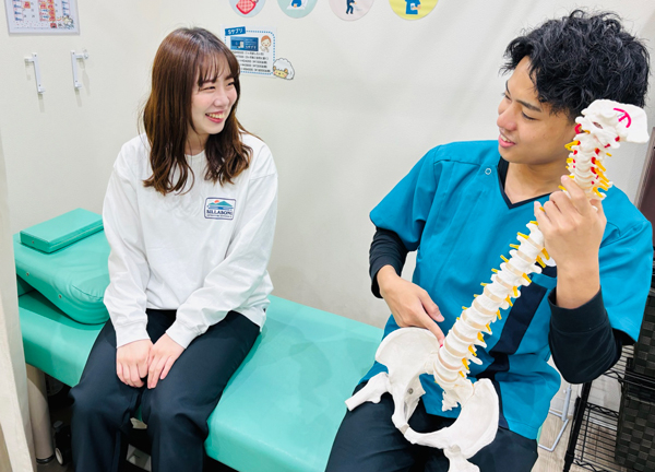 施術後は日常生活へのアドバイスをします。