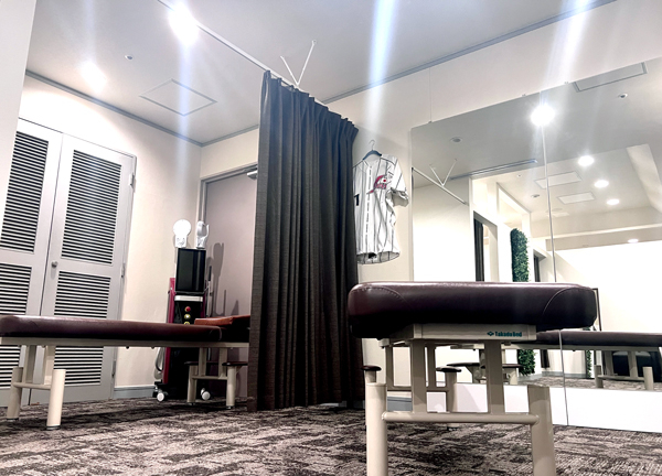 御殿山トラストタワー整骨院(施術ベッドごとにカーテンで仕切られており、プライバシーにも配慮しています。)